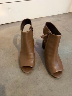 Tory Burch  Brown Peep-Toe Ankle Booties 8